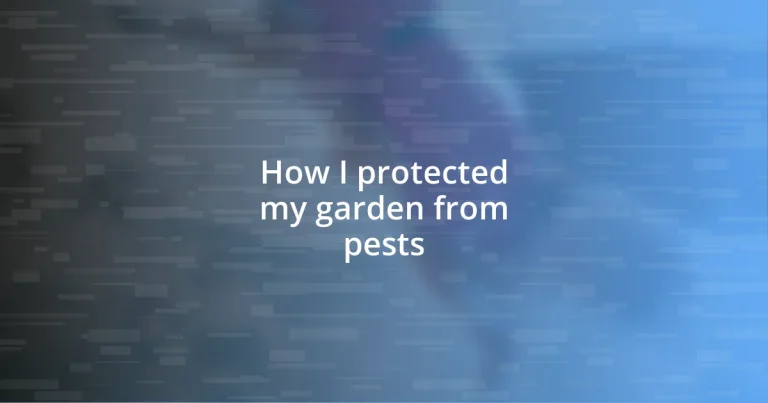 How I protected my garden from pests