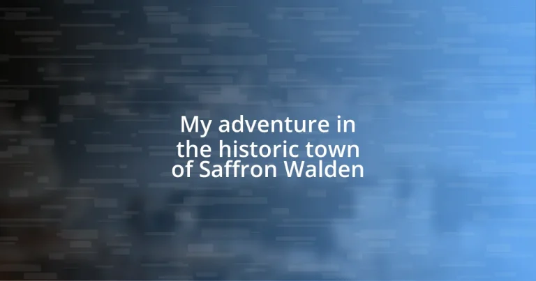 My adventure in the historic town of Saffron Walden