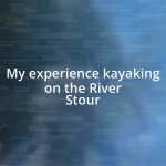 My experience kayaking on the River Stour