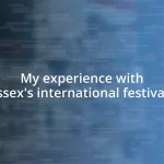 My experience with Essex’s international festivals