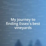 My journey to finding Essex’s best vineyards