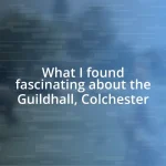 What I found fascinating about the Guildhall, Colchester