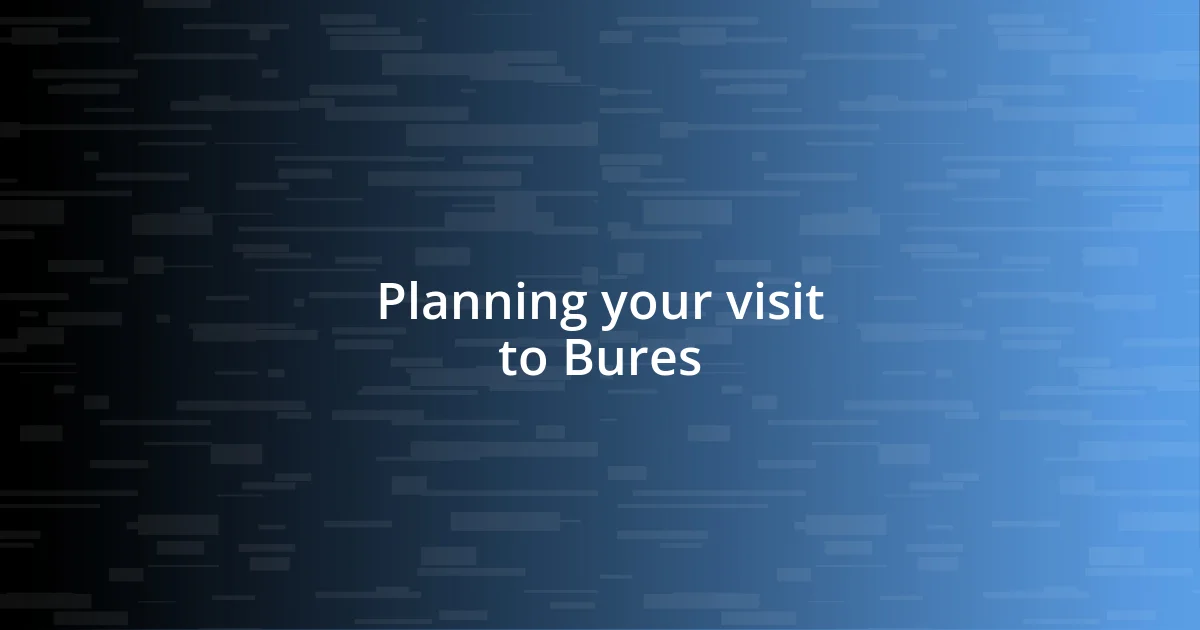 Planning your visit to Bures