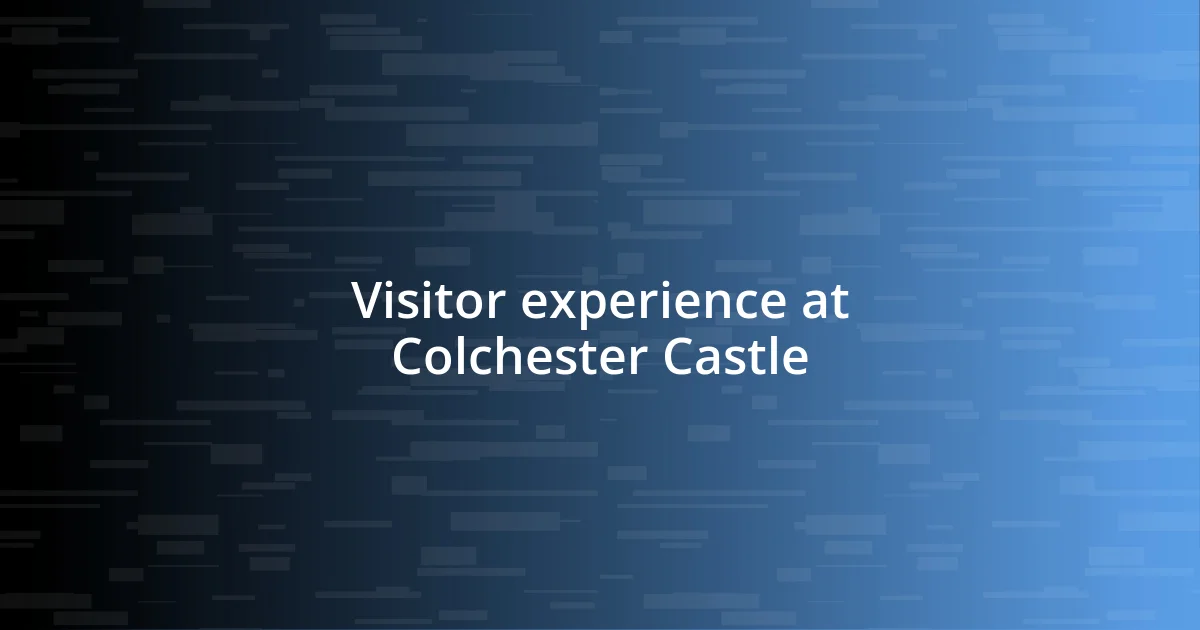 Visitor experience at Colchester Castle